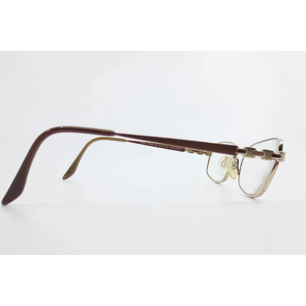 Charmant CH10845 Brown Gold Pure Titanium Eyeglass Frames 51-17-135 Rectangular